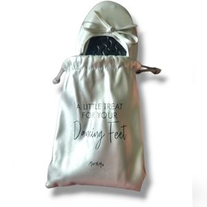 Foldable Portable Silver Ballet Flats Slippers Shoes with Bag, Great For Wedding